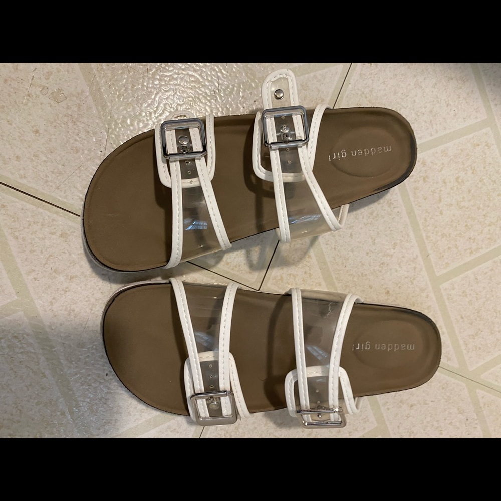 9MSteve Madden Girl Sandals Slides Slippers Clear